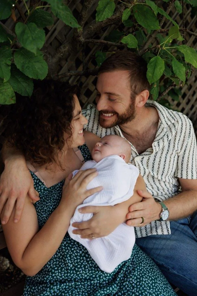 Amichai Becker with his family and baby David.